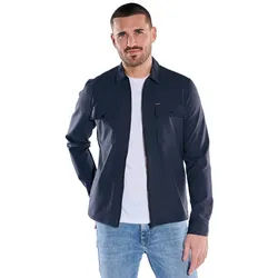 emilio adani Langarmhemd Herren Overshirt aus Tech-Softshell, Marineblau blau M