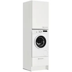 Nobilia Waschmaschinenschrank , Weiß , Metall , 63.2x216.6x58.2 cm , Blauer Engel, Pefc, Goldenes M, Made in Germany, DGM-Klimapakt , Waschküche, Waschmaschinenschrank