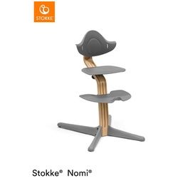 Stokke Stokke Nomi OAK Stuhl , Grau, Eichefarben , Holz , Eiche , furniert , 52x83.50x59 cm , Fsc, Reach , Holzmöbel, Sitzgelegenheiten Holz, Hochstühle und Tischsitze Holz