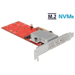 DELOCK 90305 - PCIe x8 Karte zu 2x NVMe M.2 Key M LP