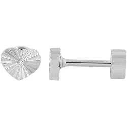 Adelia ́s Paar Ohrhänger Damen Ohrringe – Ohrstecker Herz aus Edelstahl, Zum Verschenken – ideal zum einfach so silberfarben