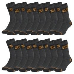 Black+Decker Crew Work Socks Unisex Herren Damen Arbeitssocken 10er Pack Grau 43-46