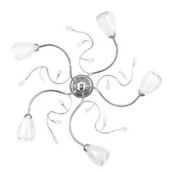 Deckenleuchte , Chromfarben , Metall, Glas , rund , 80x20x80 cm , Eec , ohne Chemie , Lampen & Leuchten, Leuchtenserien