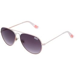 Superdry HERITAGE Unisex-Sonnenbrille Vollrand Pilot Metall-Gestell, Weiss