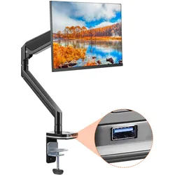VEVOR Monitor-Halterung Einzelhalterung Passend für 330-889 mm Kompatible Monitorgröße, Aluminiumlegierung 75 x 75 mm und 100 x 100 mm VESA-Muster, Höhenverstellbar, Drehbar, Kippbar Schwarz