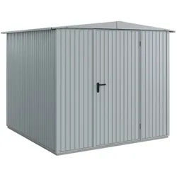 Hörmann Gerätehaus Metall-Gerätehaus Berry Classic mit Satteldach Typ 2, (mit Bodenrahmen), Aluminium grau