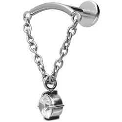 Titan Labret mit Innengewinde BOGEN+ KETTE + KRISTALL