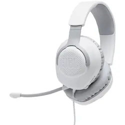 JBL Quantum 100 On-Ear-Kopfhörer (Mikrofon abnehmbar, kabelgebunden, JBL QuantumSOUND Signature) weiß