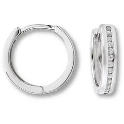 ONE ELEMENT Paar Creolen Zirkonia Ohrringe Creolen aus 925 Silber, Symbolische Note – harmonisch gestaltet mit Liebe zum Detail silberfarben