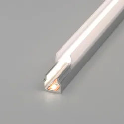 LED Alu Glasprofil f. 7,3mm Glas FreeCut 9,95x14,9mm mit LED 12V 4000K 1,5 Meter