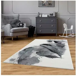 Carpet City Teppich Savanna 9375, rechteckig, Höhe: 11 mm, mit Federn, Creme/ Grau beige 140 cm x 200 cm x 11 mm