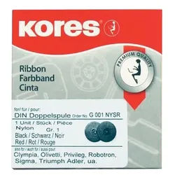 Kores Farbband Gr. 1 schwarz/rot für DIN Doppelspule