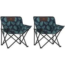 vidaXL Gartenstuhl Campingstühle 2 Stk. mit Tasche Klappbar Blattmuster (2 St)