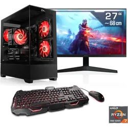 CSL Gaming-PC-Komplettsystem "AeroVision V24421", Energieeffizienz: E (A-G), schwarz, Microsoft Windows 11 Home (64 Bit), 32 GB RAM 2.000 GB SSD, Computer_Komplettsysteme