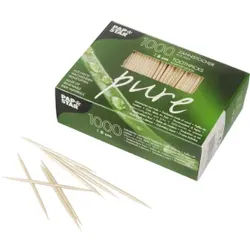 Papstar Pure Zahnstocher, Rund, aus Holz, 1 Karton = 30 x 1000 Stück, Länge: 8 cm