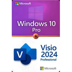 Microsoft Windows 10 Professional + Microsoft Visio 2024 Professional Lizenz für 3 PC