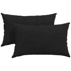 vidaXL Sitzauflage Sofakissen 2 pcs Schwarz 50 x 30 cm Stoff, (2 St) schwarz