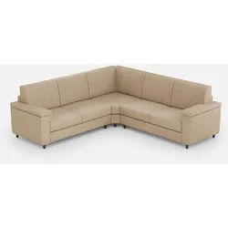 Marrak 2-Sitzer-Sofa (zwei 60-cm-Sitze) + Ecksofa + 2-Sitzer-Sofa (zwei 60-cm-Sitze), Außenmaße L.226x226, beige Farbe