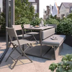 Loungeset Mario Graubraun Metall/Kunststoff Modular
