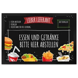 Fußmatte Fußmatte XL mit Essen Motiv Fußabtreter Schmutzfangmatte, speecheese 40 cm x 60 cm