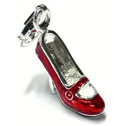 Edelschmiede925 Charm-Einhänger Charm Anhänger Pumps Lack rot Silber 925 Bettelarmband Anhänger