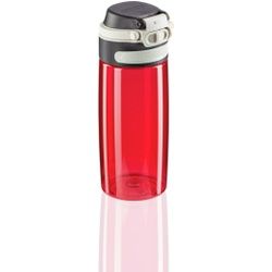 Leifheit Tritan Flip Trinkflasche, 550 ml, Komfortable und nachhaltige Getränkeflasche für den täglichen Gebrauch, Farbe: rot