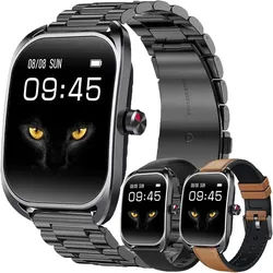 SGDDFIT Smartwatch (5 cm, android ios), Smartwatch Herren 2.01 Zoll AMOLED mit Telefonfunktion und Sportmodi schwarz