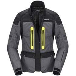 Spidi Traveler 3 H2Out Damen Motorrad Textiljacke, schwarz-grau-gelb, Größe 2XL