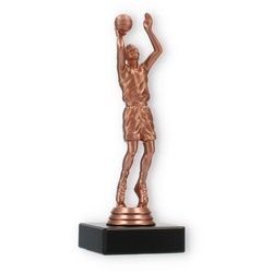 Pokal Kunststofffigur Basketballer bronze auf schwarzem Marmorsockel 18,3cm