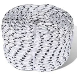 vidaXL Seil Geflochtenes Tauwerk Bootsleine Polyester 6 mm x 50 m (1-tlg) weiß