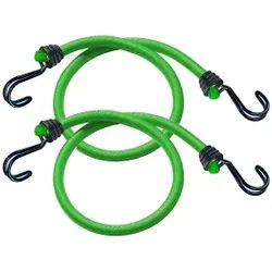 Master Lock Gummispannseil Twin WireTM 3021EURDAT, Expander mit umgekehrtem Doppelhaken, 1 Packung = 2 Stück, 80 cm, grün