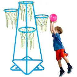 VEVOR Basketballkorb für Kinder, 4 Körbe, tragbarer Basketballständer, höhenverstellbar
