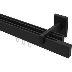 GARDINENSTANGE INNENLAUF Smartline Lox 260 cm (geteilt in 2 x 130 cm), 2-läufig, 14x35 mm Schwarz
