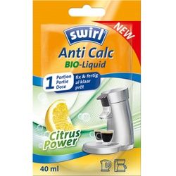 Swirl® Anti Calc Bio Liquid Entkalker, Kaffeemaschinenentkalker zur einmaligen Anwendung, 1 Beutel = 40 ml