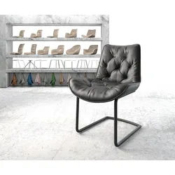 Freischwinger Taimi-Flex Echt-Leder Schwarz Freischwinger rund Schwarz
