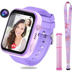 OKYUK ‎ T45 Smartwatch (10 cm, sim-karte), 4G Kinder Smartwatch lila