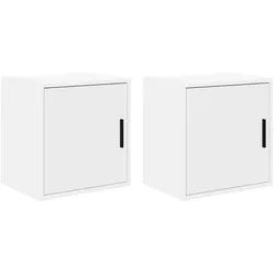 vidaXL Werkzeugschrank Garagen-Wandschränke 2 Stk. Weiß Holzwerkstoff (2-St) weiß