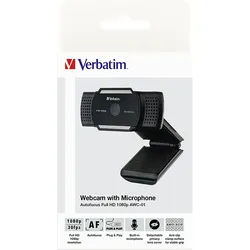 Verbatim Webcam AWC-01, Full HD 1080p, schwarz 2560x1440, 30 FPS, USB, Privacy Shutter, Retail