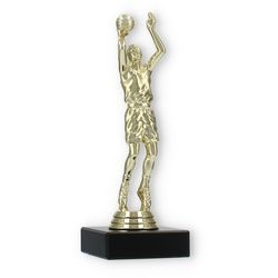 Pokal Kunststofffigur Basketballer gold auf schwarzem Marmorsockel 18,3cm