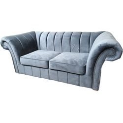 Casa Padrino 2-Sitzer Luxus 2er Sofa Hellgrau 170 cm - Chesterfield Möbel Grau