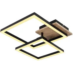 Globo Led-Deckenleuchte , Schwarz, Weiß, Dunkelbraun , Metall, Kunststoff, Holzwerkstoff , 38x9x53 cm , Ce , drehbar, schwenkbar , Lampen & Leuchten, Leuchtenserien