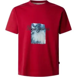 Pepe Jeans für Herren. PM509781 Prush T-shirt rot (S), Lässig, Baumwolle, Kurzarm, Nachhaltig