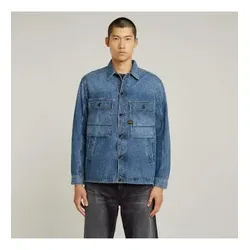 G-Star für Herren. D26462-D934-H128 Mosa blaues Überhemd (L), Lässig, Denim, Langarm, Bio-Baumwolle, Nachhaltig