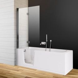 Badfaszination Exclusive Badewanne Thunder Bay mit Tür links L1 Weiß 170 x 75 x 48 cm Styrodur zum Verfliesen