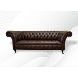 JVmoebel Chesterfield-Sofa, Chesterfield 3 Sitzer Sofa Design Sofa Couch 225 cm braun