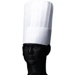 TOP COMFORT PROFI Kochmütze, weiß, Papier, Individuell verstellbare Kochhaube für den Einmalgebrauch, 1 Karton = 20 Packungen à 10 Stück