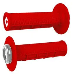 ODI ATV V2.1 Half-Waffle Lock-On Griffe - Rot/Schwarz, schwarz