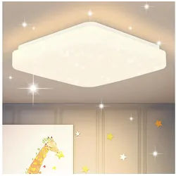 Nettlife LED Deckenleuchte Deckenleuchte Sternenhimmel Quadra 3000K Warmweiß, LED fest integriert, Warmweiß weiß