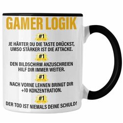 Trendation Tasse Trendation - Gamer Tasse Geschenk Jungs Jungen Zocker Mitbringsel Männer Tassen Zocken Gaming Geschenkideen PC Kinder Zubehör Spruch Lustig schwarz