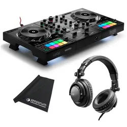 HERCULES DJ Controller Hercules Inpulse 500 DJ Controller mit DJ45 Kopfhörer schwarz